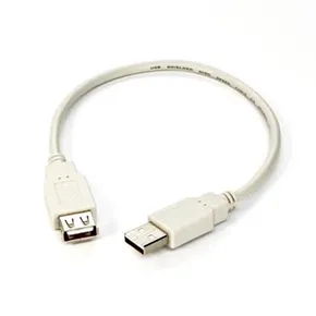 USB kabel (2.0), USB A M - USB A F, 0.3m, czarny/biały, Logo, blistr